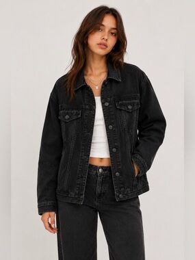 BDG Urban Outfitters Black Denim Jacket Women’s Small Cotton Trucker Jacket